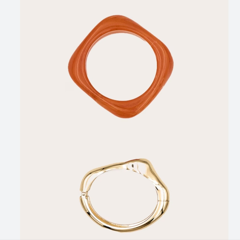 Orange And Gold Bangle Set - Picture 3 of 3